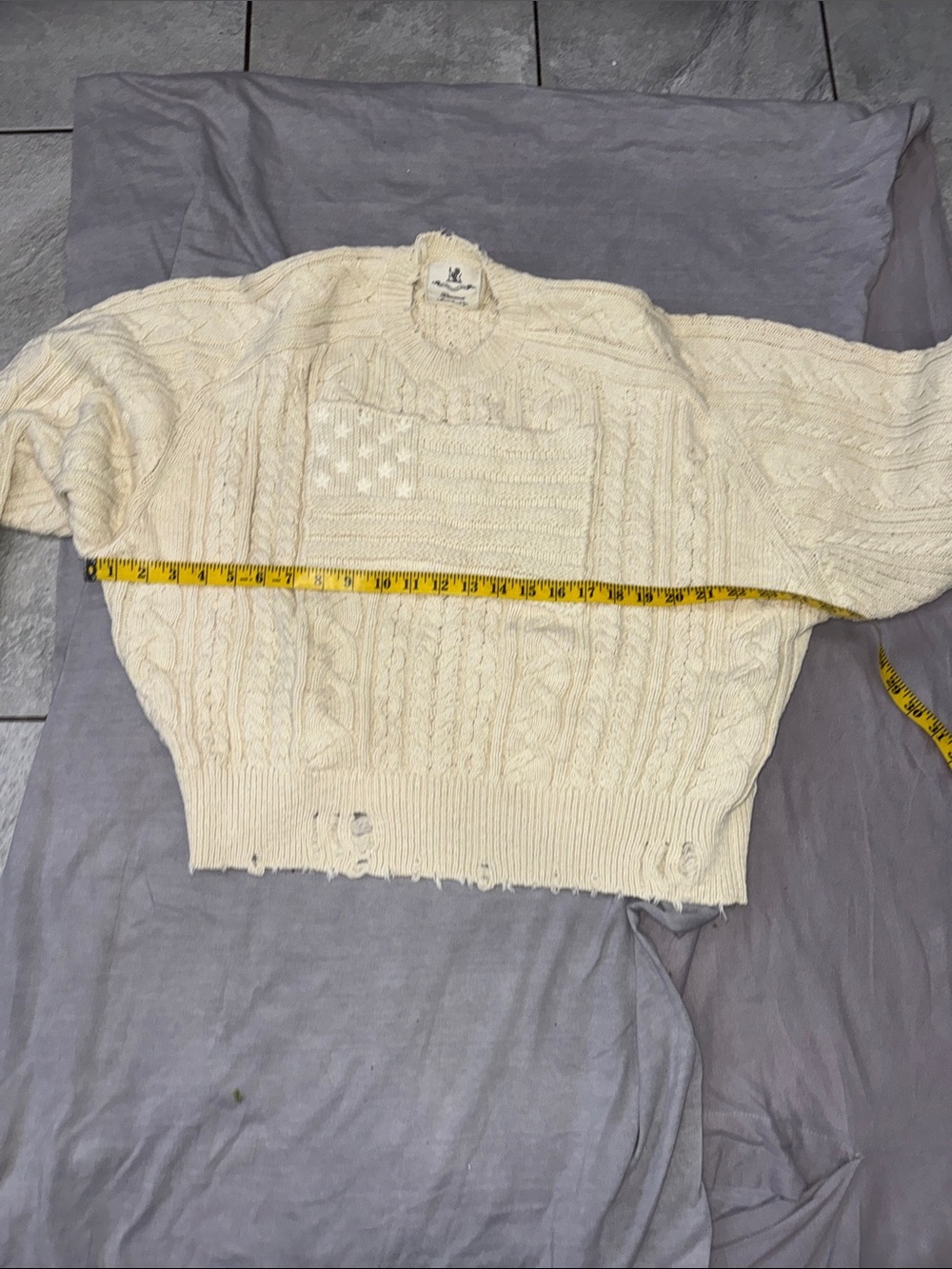 Denimist Cream -Knit Flag Sweater (NWOT)